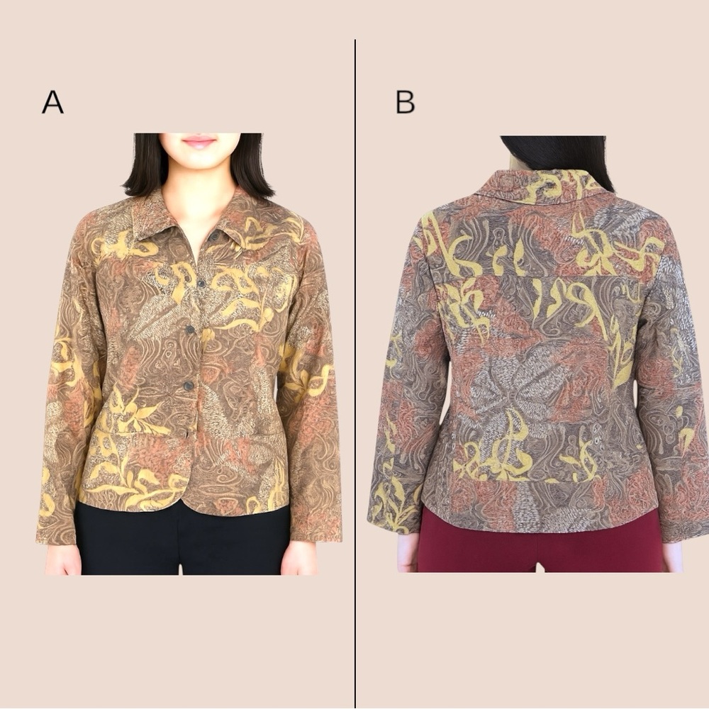 Analogy - Elegant Blazer with Vintage Tapestry Pattern